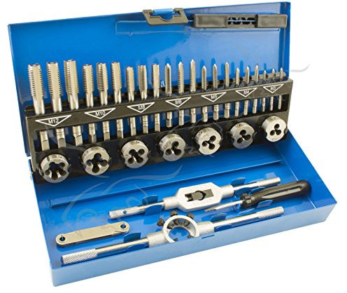 JUEGO DE MACHOS Y TERRAJAS 32 PIEZAS PARA ROSCAR Y FILETEAR