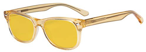 Eyekepper Computer Gaming Glasses for Kids - Blue Light Blocking with Amber Filter Lens - Boys Girls Anti Glare Digital Glasses for Reading Screen - Champagne