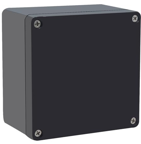 Raculety Project Box IP65 wasserdichte Abzweigdose, ABS-Kunststoff, schwarz, elektrische Boxen, DIY, elektronische Projektgehäuse, Stromgehäuse, 120 x 120 x 75 mm