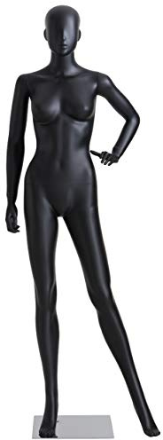 Eurohandisplay weibliche Schaufensterpuppen abstrakte schwarz matt lackierte Schaufensterpuppe in schwarz Nase und Mund geformt Mannequin (LF6-8 Frau)