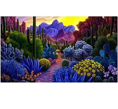 Yimze 5D Diamant Painting Bilder Groß Kaktus 80x220cm Round Drill DIY Erwachsene und Kinder Volle Bohrer Diamond Painting Large Kits Kristall Strass Stickerei Kreuz Stich Art Home Wall Dekor Geschenk