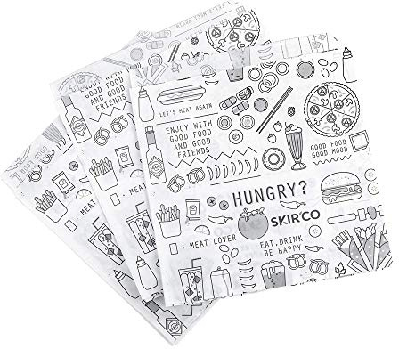 (350 Stück) SKIR'CO Fast Food Beutel 15 x 15 cm Sandwichsäcke, Lebensmittelverpackung, Snackaufbewahrung, Fettbeständig (350)
