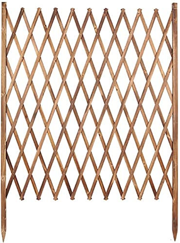 Clôture Jardin Palissade Jardin Clôture en Bois de clôture de Piquet Durable de Haute stabilité télescopique de carbonisation à Haute température pour Le Jardin intérieur extérieur GXBCS6