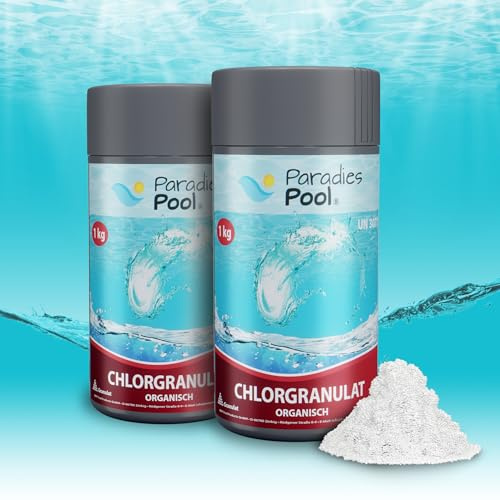 Paradies Pool Chlor Schnell Granulat für Pool, Schwimmbecken, schnell löslich, Inhalt: 2 kg