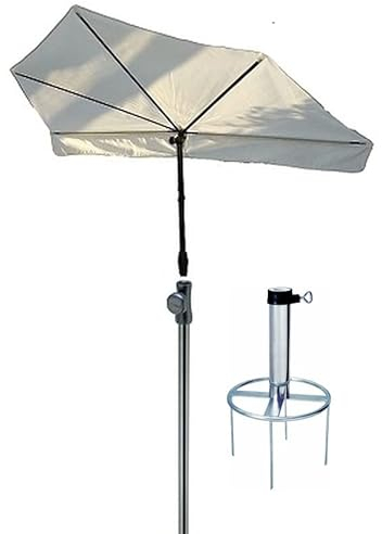 holly Fächer - Sonnenschutz höchster UV 50 + -BALKON FÄCHER NATUR + SCHIRMUNTERSTOCK +BODENSPIESS - Made Baden Württemberg -