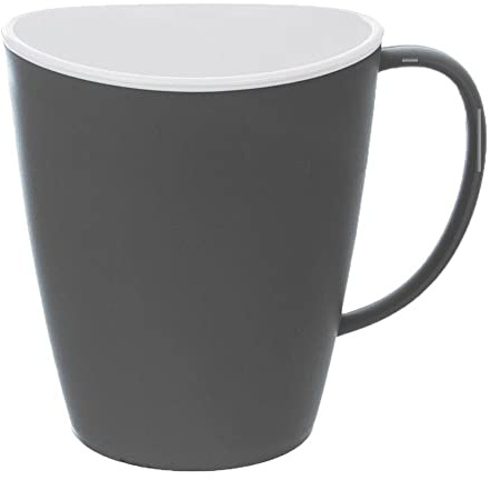 orion group Trinkbecher Kaffeebecher Teebecher aus Kunststoff mit Henkel | unzerbrechlich abgerundete Kanten Aura 380 ml