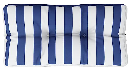 vidaXL Palettenkissen Blau Weiß Gestreift 80x40x12 cm Stoff