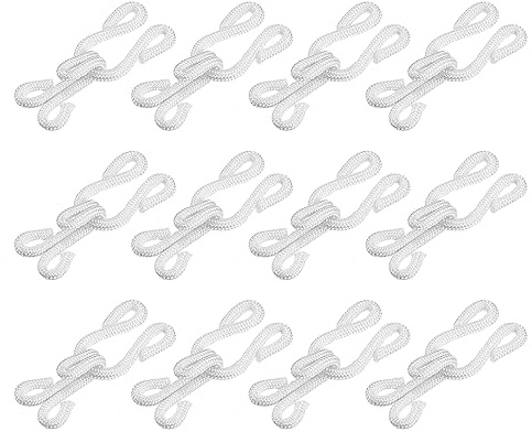 QUARKZMAN 40uds Hierro Costura Ganchos y Ojo Cierres, 28mm Cubierto Invisible Costura Accesorios para Sujetador Ropa Pantalones Chaqueta Falda Bricolaje Artesanía, Blanco