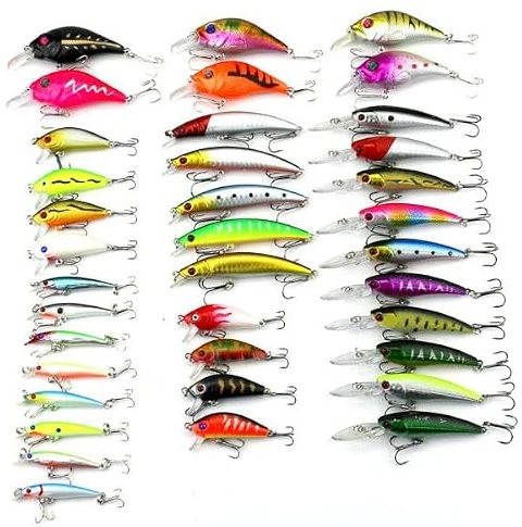 37-pack fiskedrag wobbler, Minnow mixed, Crankbait