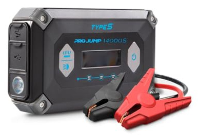 ProJump 14000S | Sichere Profi Starthilfe für 12V Benziner und Diesel | Powerbank mit Arbeitsleuchte und Taschenlampe| Pannendienst approved | USB-C Fast Charging für Handy und Laptop
