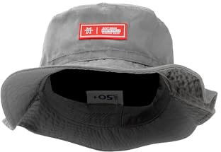 Boonie Hat - Fischerhut, Anglerhut, Sonnenhut mit UV-Schutzfaktor 50+, Buschhut, Schlapphut, 100% Vegan (Riot Gear) (AshGray)