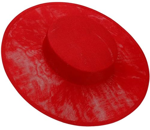 NIHENHAO Fascinator, einfarbig, trendig, für Damen, französische Fascinatoren, Bankette, Hüte für Bankette, vielseitiger Hut, Basis, groß, Rot