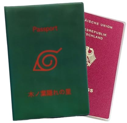 DISTYLLED Passport Cover SnugFit Reisepasshülle - Ninja Anime Design (Konohagakure)