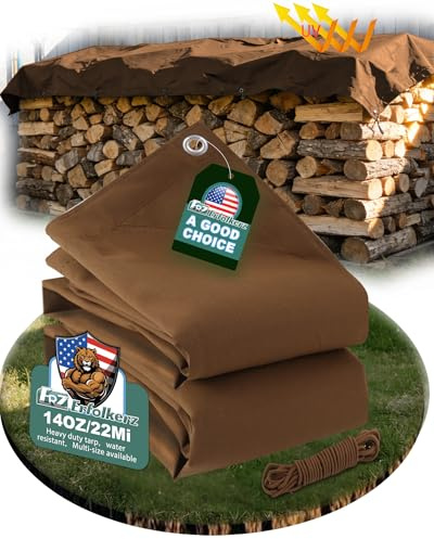 Erfolkerz 10x12ft/3.0x3.7m Canvas Tarpaulin 400g/㎡ Heavy Duty Canvas Tarps