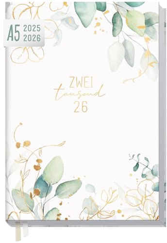 Häfft® Business-Timer 2025/2026 A5 Blattgold Buchkalender 18 Monate: Juli 2025 bis Dez. 2026 - Terminplaner, Wochenkalender, Terminkalender, Wochenplaner - nachhaltig & klimafreundlich