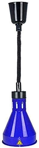 Chandeliers, Food Heating Lamp Adjustable Telescopic Heat Lamp Adjustable Chandelier Single Head Down The Buffet Food Heat Lamp Display Food Pizza(Blue)
