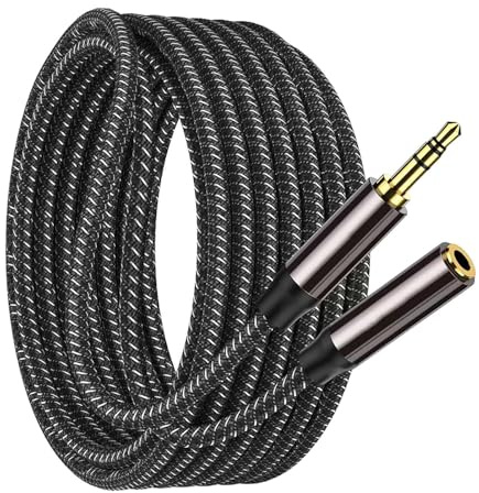 Aux Extension Cable - 3.5mm Aux Cable, Nylon Audio Extension | Easy to Use Stereo Audio Extension Cord, Multipurpose Auxiliary Headphone Connector, Jack Stereo Headset Cord for Laptop Tablet Phone