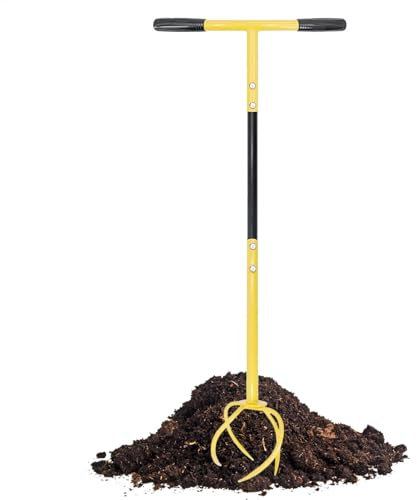 FVPKYUR 94 x 42 cm, coltivatore a mano, utensile da giardino, manico a T, coltivatore a mano, fresa manuale per giardino, cortile, prato