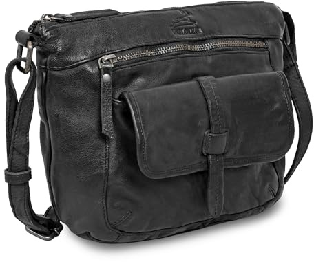 Fa.Volmer ® Umhängetasche – Crossbody-Bag aus Echtleder für Frauen – Used-Look – modisch, jugendlich & vielseitig – Modell: Ravenna
