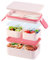 SGAONSN 1780ml Scatola Pranzo con 3 Scomparti, Posate e Salsa Scatola, Forno a Microonde Disponibile Bento 2 Strati Scatole Pranzo per Adulti E Bambini, Ideale per il Lavoro, La Scuola e in Viaggio