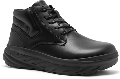 Men's Orthopedic Diabetic Wide Snow Boots: Comfortable Plantar Fasciitis Arch Support Heel Spur Neuropathy Leather Shoes, Soft Ergonomic Indoor Bedroom Hiking Work Insulated Winter Boots Black Size 12