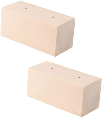 ULTECHNOVO Wooden Rectangular Baking Decorating Base Stand 2pcs Double-hole Cake Display Tool for Kitchen and Bakery