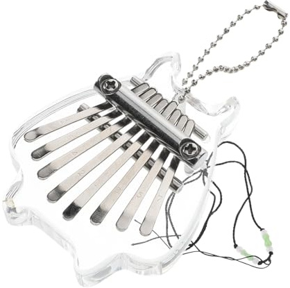 Toddmomy Transparentes Daumenklavier mit Tasten Mini Taschenkalimba Musikinstrument für Anfänger und Hand Tragbar Durchsichtiges Fingerklavier für Übung und Musik