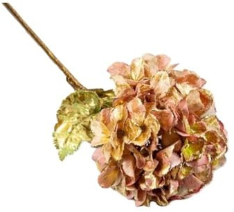 Generico Ortensia Natalizia Oro con Foglie Rosa Antico - 18x70 cm