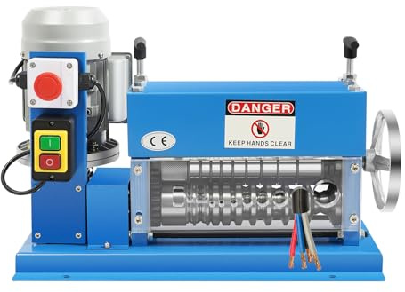 DunleyMin Electric Wire Stripping Machine 370W 220V Cable Stripper Machine 1.5MM-38MM Electric Wire Stripper Machine 11 Channel Copper Cable Machine for Leftover Cable Recycling