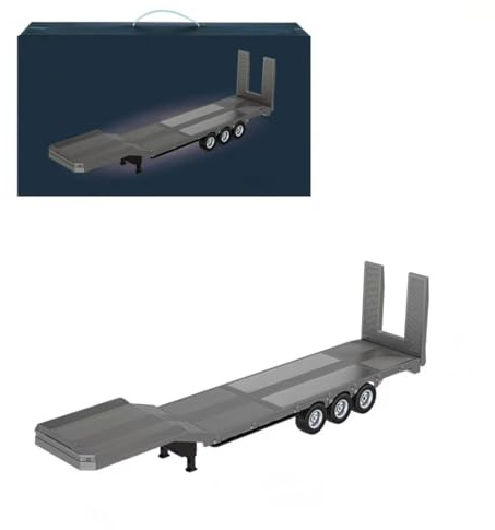 SHOYDID Semirremolque RC a escala 1/18 con tracción trasera, para camión tractor resistente 770S, accesorios de modelo coleccionable para adultos