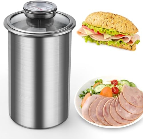 Osmond Prensa de Carne para Jamón: Máquina de Fiambres de Acero Inoxidable para Preparar Su Propia Carne de Charcutería y Saludable.