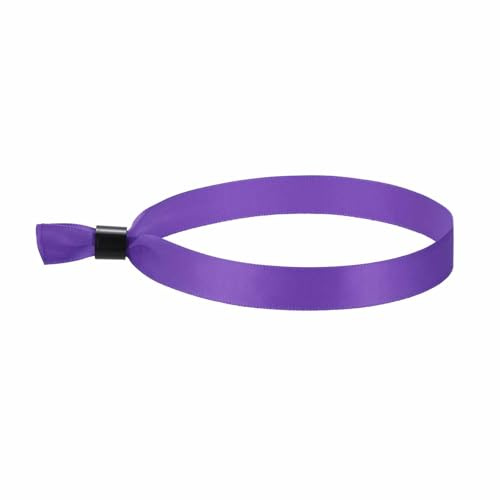 MECCANIXITY 10 Pcs Cloth Event Wristband 13.8x0.6 Colored Wristbands for Events Lightweight Concert Club Entrance Wrist Strap Party Entry, Purple