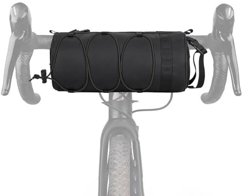 Bibykivn Borsa Manubrio Bici Impermeabile 2,5L - Borsa Anteriore in Poliestere, Ampia Capacità, Montaggio Rapido, per MTB, Gravel, Bici da Corsa ed E-Bike (Nero)