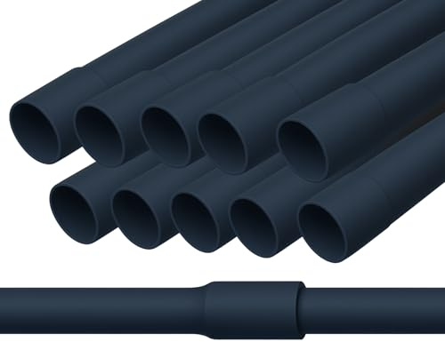 PVC Kabelrohr starr 16mm (M16) – 20 m gemufftes Installationsrohr, schwer entflammbar, für Aufputz, anthrazit
