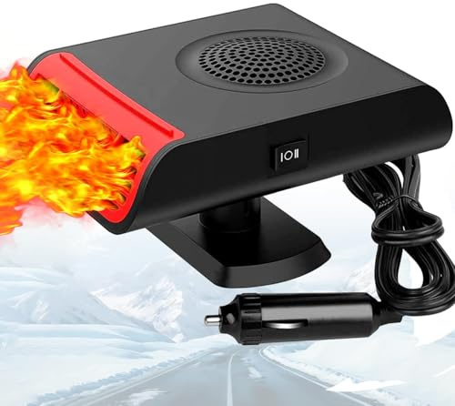 Leaflai Autoheizung 12 V – Winter-Autoheizungsset 150 W Autoheizung zum Anschließen an den Zigarettenanzünder, 360° drehbares Design, Auto-Defroster für kleine Fahrzeuge