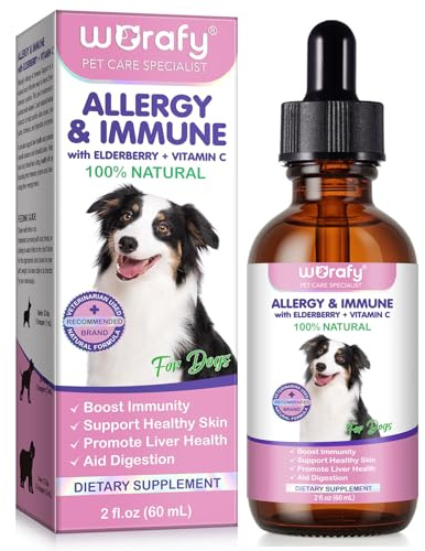 Gocce per Cane Antiallergiche e per l'Immunità 60ml |Supporto Naturale contro Prurito,Irritazioni Cutanee e Allergie Alimentari,Aiuta le Difese Immunitarie e il Fegato|Gusto Pancetta
