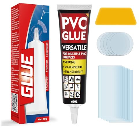 Bellifluous Kit Réparation Piscine, 60ml Rustine Matelas Gonflable, Transparente Rustine Piscine pour Bouées, Lit Gonflable, Matelas et Bateaux