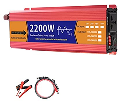 Inverter, Inverter a onda sinusoidale pura 12V/24V a CA 1000W/1600W/2200W/3000W Trasformatore di tensione Convertitore potenza LED solare(2200W,12V)