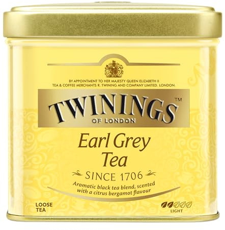 Twinings Earl Grey Tee lose in der TeeDose Schwarzer Tee mit feinstem Bergamotte Aroma erfrischender Schwarztee aus China 2er Pack x 100 g, Neutral, 200 gramm, (Pack of 2)