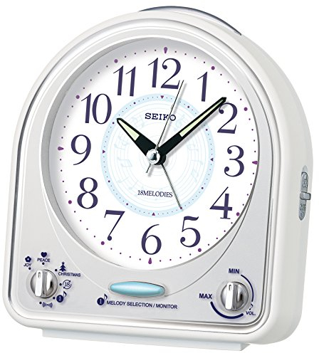 Seiko Wecker weiß Kunststoff Schleichende Sekunde QHP003W