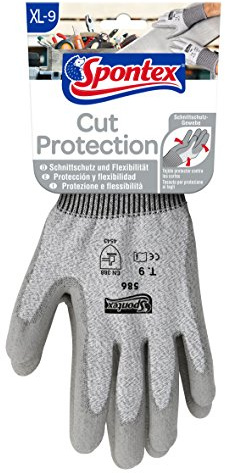 Spontex Cut Protection Arbeitshandschuhe mit hohem Schnittschutz, nach EN 388, aus nahtlosem PEHD-Gewebe, Größe XL, 1 Paar