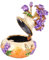 Marhynchus Boîte à Bijoux en Métal émaillé en Forme de Vase Bijoux Organisateur Bibelot Boîte en Alliage Artisanal Vintage Art Artisanat Décoration(orange)
