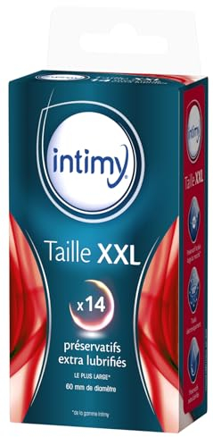 INTIMY Condones XXL 14, Lubricados, Latex, Sin Fragancia