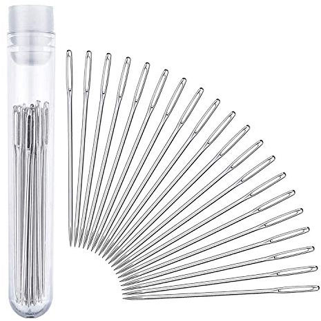 BITEFU 40 Stücke Nähnadeln Großes Öhr,Nähen Nadeln Set,Nadeln mit großem Öhr,stopfnadeln,Handnähnadeln für Lederhandnäharbeiten,Ideal zum Nähen und Sticken