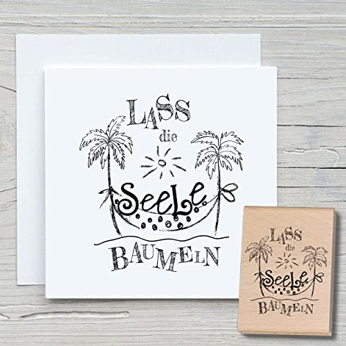 NEWSTAMPS Stempel Lass die Seele Motivstempel groß aus Holz & Gummi zum Karten basteln, Holzstempel, Sprüche, Spruchstempel, Textstempel, Schrift, Scrapbook, Textilstempel, Deko