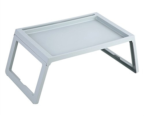 Klappbarer Betttisch aus Kunststoff, Laptoptisch für Frühstück, Lesen, Arbeiten und Unterhaltung, Camping-Betttablett