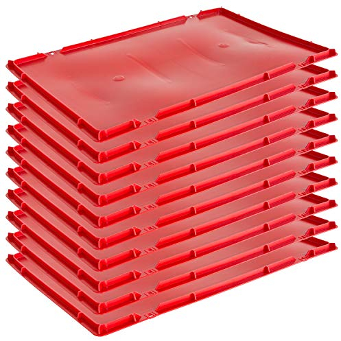 10x Deckel Eurobox 40 x 60 cm Deckel Fleischerkiste 40 x 60 cm Deckel Fleischkiste Deckel Metzgerkiste Deckel Stapelkiste Eurokasten 40 x 60 cm Rot Kingpower
