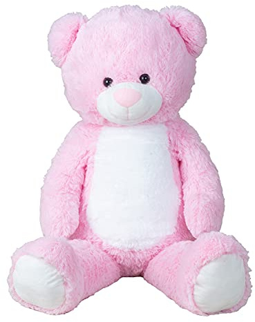 Lifestyle & More Riesen Teddybär Kuschelbär XXL 100 cm groß Rosa Plüschbär Kuscheltier samtig weich