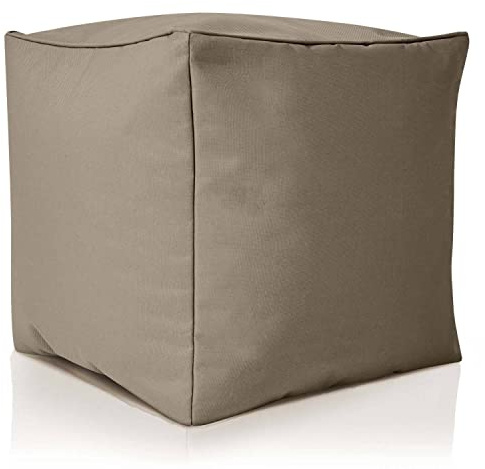 Green Bean© Sgabello a sacco 40x40x40cm con imbottitura in perle EPS Pouf Cuscino Poggiapiedi per poltrona a sacco Cuscino per pavimento bambini e adulti solleva le gambe siediti Khaki