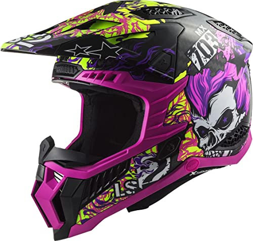 LS2, Crosshelme motorrad X-FORCE Fireskull purple, L